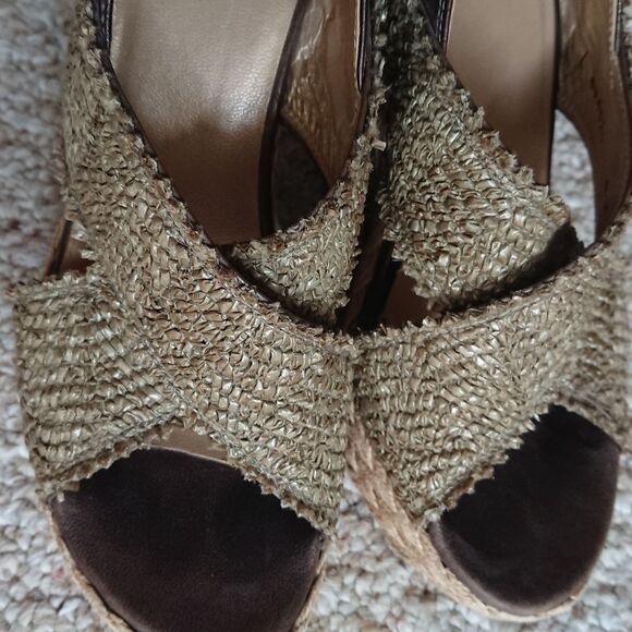 STUART WEITZMAN Olive green Toogood Raffia Espadrille Size 6.5 - Picture 9 of 16